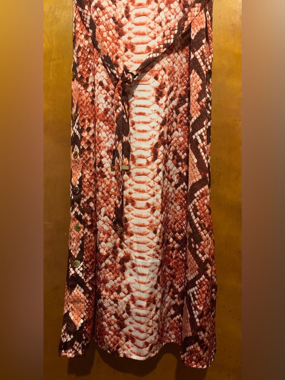 Michael Michael Kors Size L Red Snakeskin Maxi Dress - Picture 5 of 7